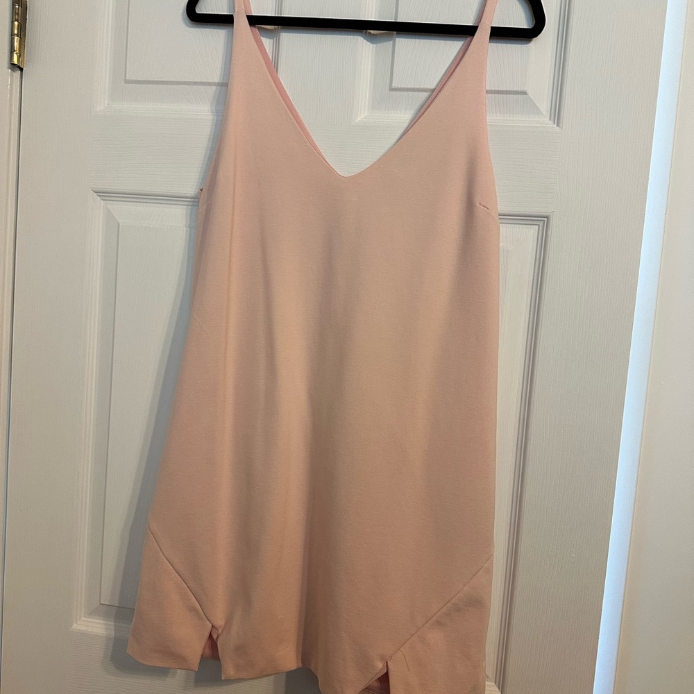 Lulu's Blush Pink V-Neck Dress